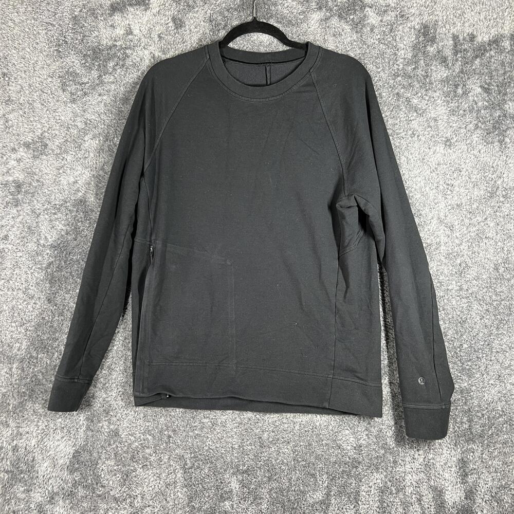 Lululemon Sweatshirt Mens M Black Pullover Crew Neck Fleece City Sweat Crew